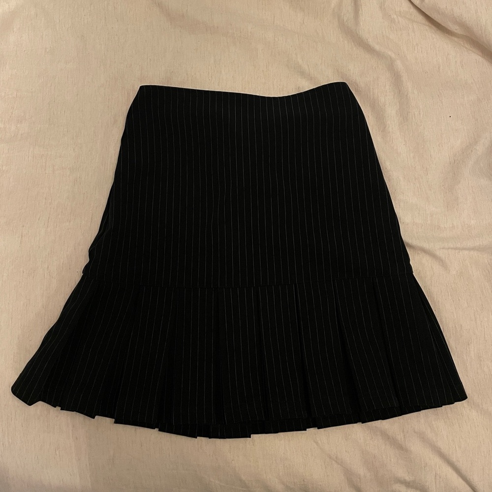 Black Pinstripe Skirt